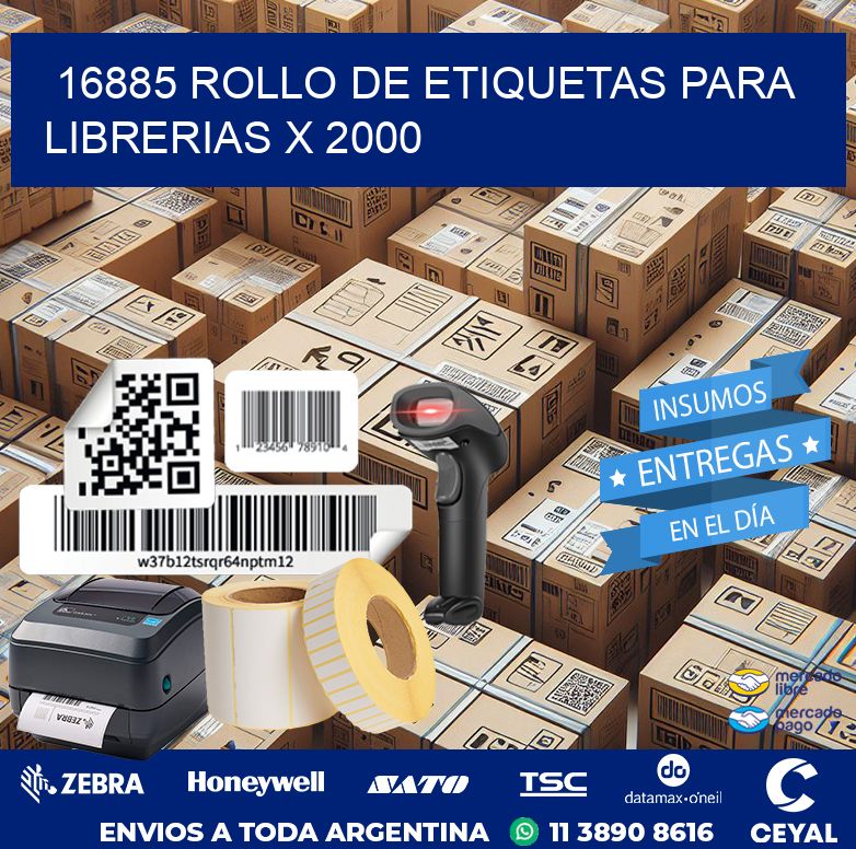 16885 ROLLO DE ETIQUETAS PARA LIBRERIAS X 2000