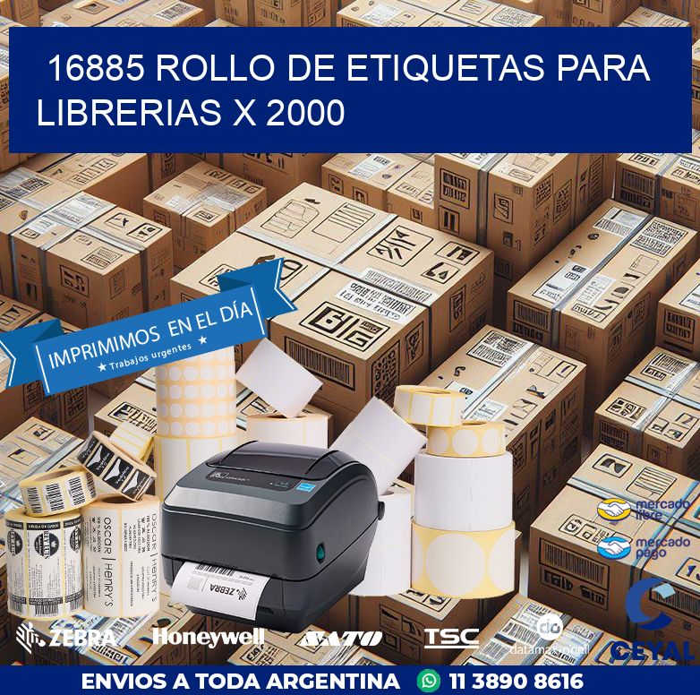 16885 ROLLO DE ETIQUETAS PARA LIBRERIAS X 2000