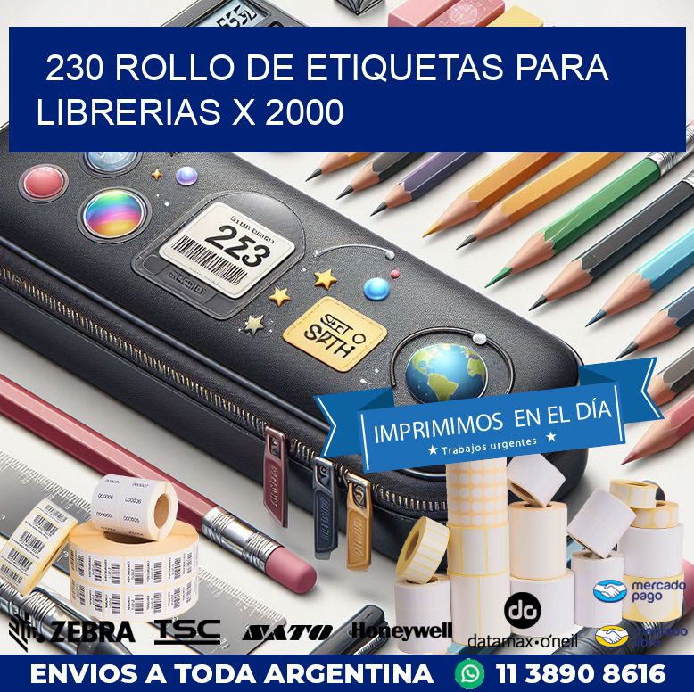 230 ROLLO DE ETIQUETAS PARA LIBRERIAS X 2000