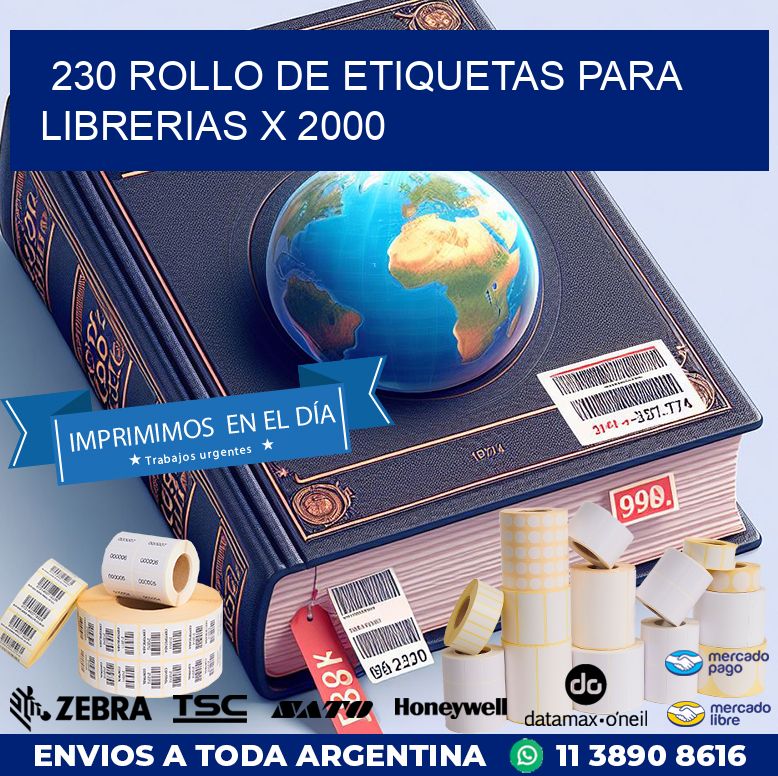 230 ROLLO DE ETIQUETAS PARA LIBRERIAS X 2000