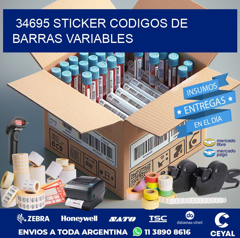 34695 STICKER CODIGOS DE BARRAS VARIABLES