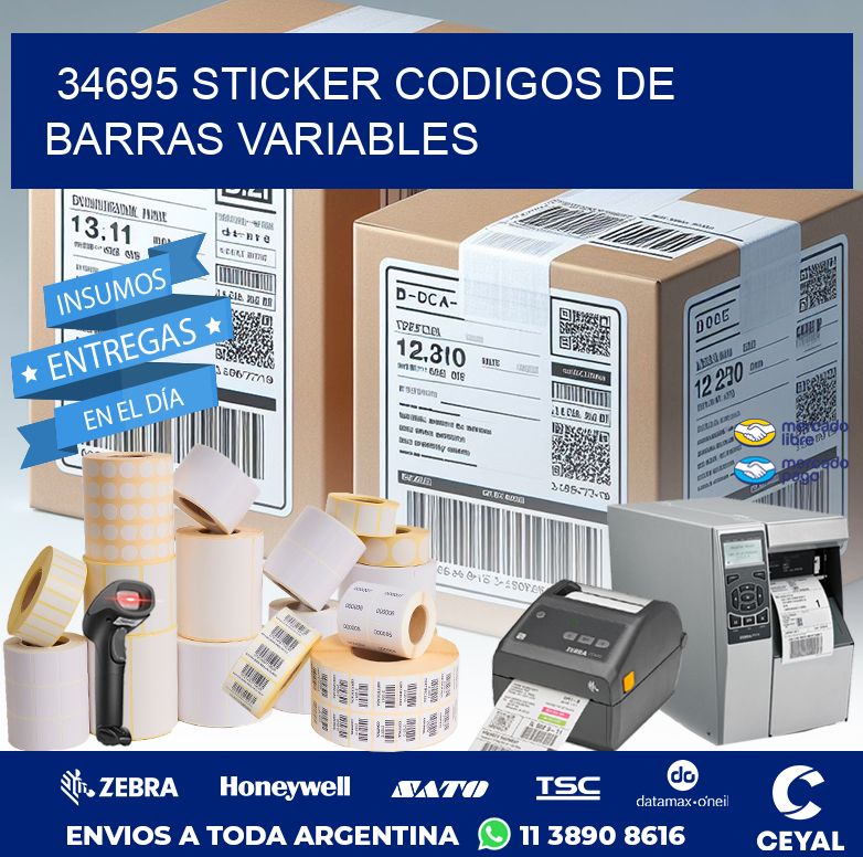 34695 STICKER CODIGOS DE BARRAS VARIABLES