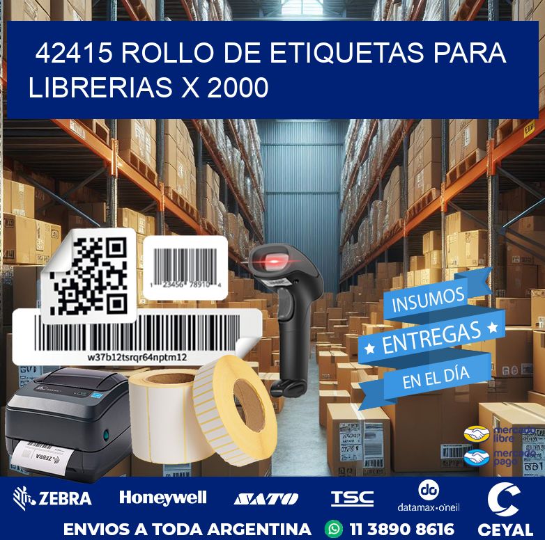 42415 ROLLO DE ETIQUETAS PARA LIBRERIAS X 2000