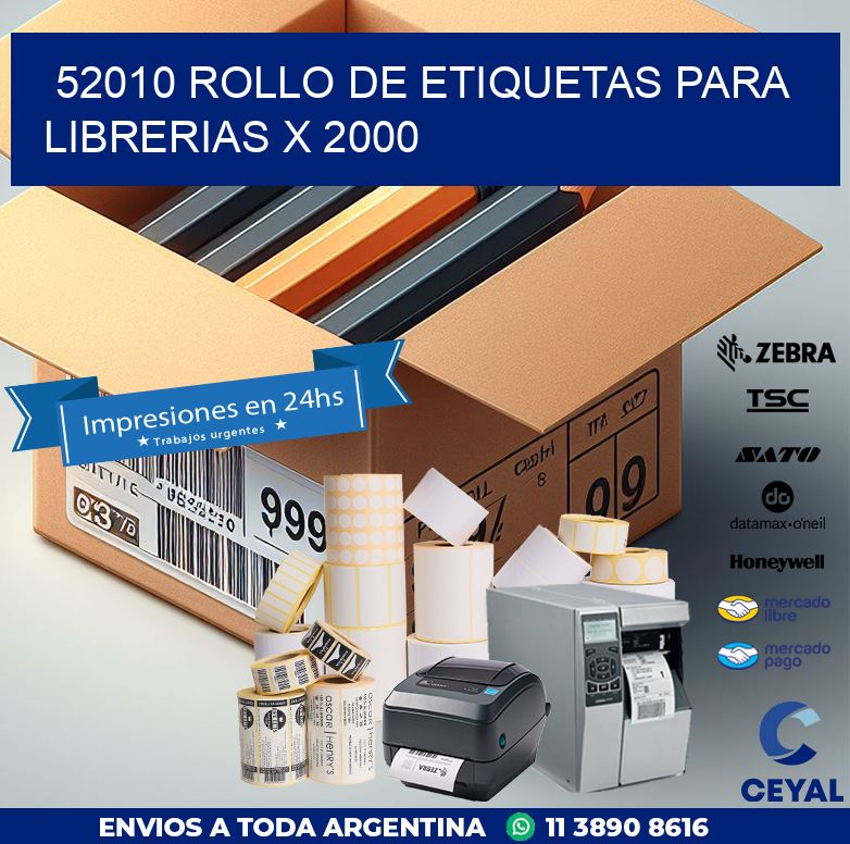 52010 ROLLO DE ETIQUETAS PARA LIBRERIAS X 2000