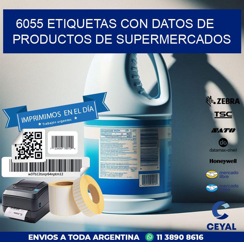 6055 ETIQUETAS CON DATOS DE PRODUCTOS DE SUPERMERCADOS