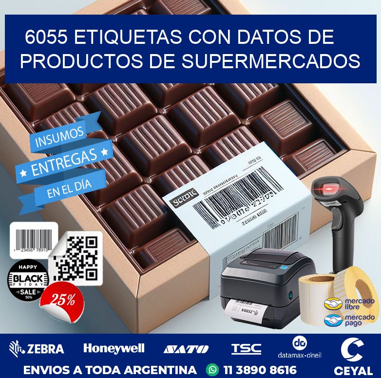 6055 ETIQUETAS CON DATOS DE PRODUCTOS DE SUPERMERCADOS
