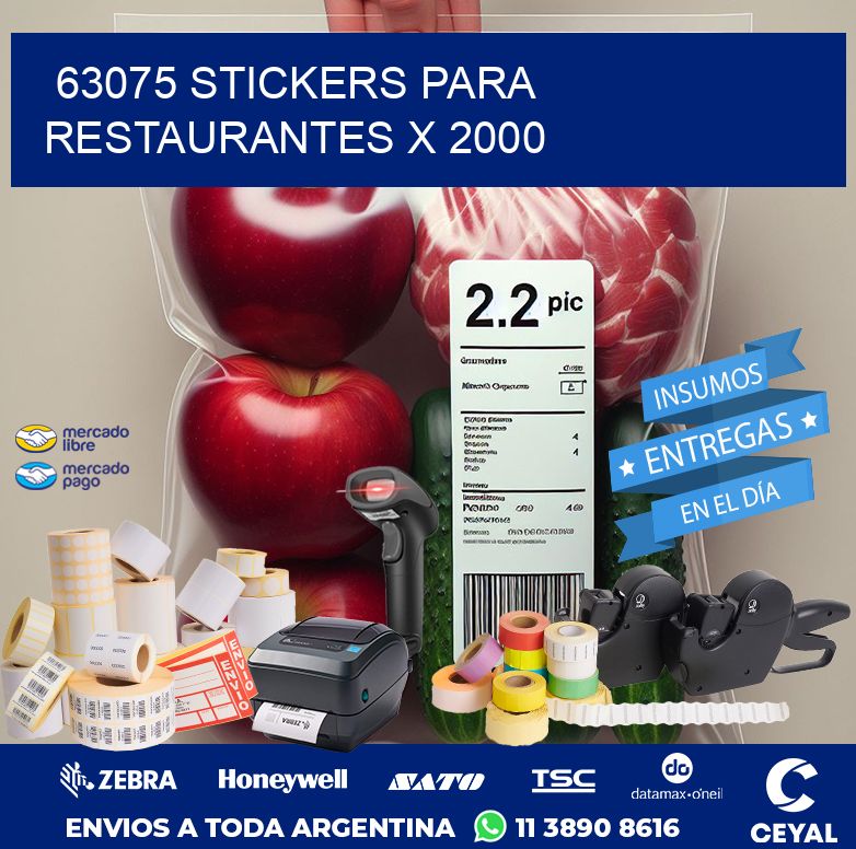 63075 STICKERS PARA RESTAURANTES X 2000