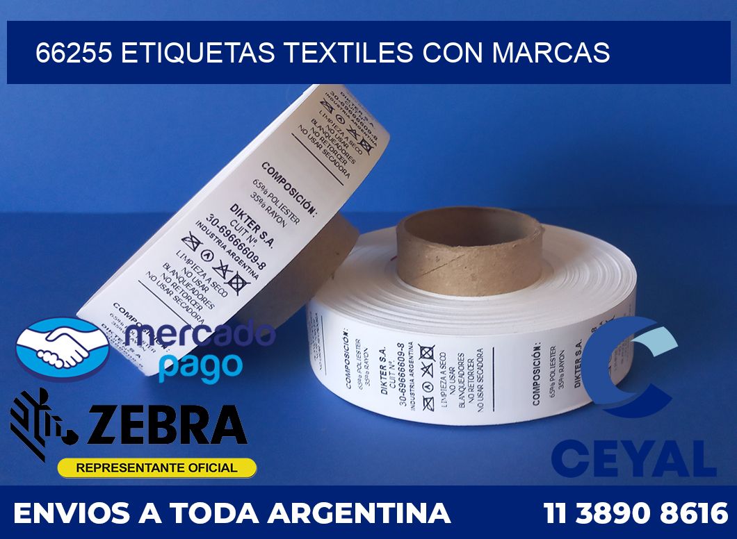 66255 ETIQUETAS TEXTILES CON MARCAS