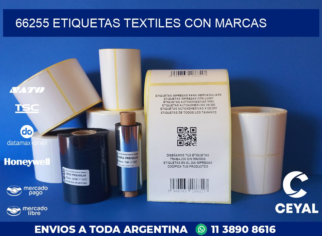 66255 ETIQUETAS TEXTILES CON MARCAS