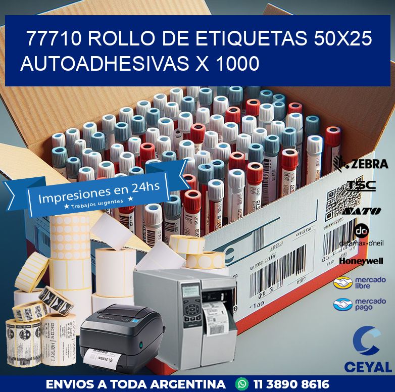 77710 ROLLO DE ETIQUETAS 50X25 AUTOADHESIVAS X 1000