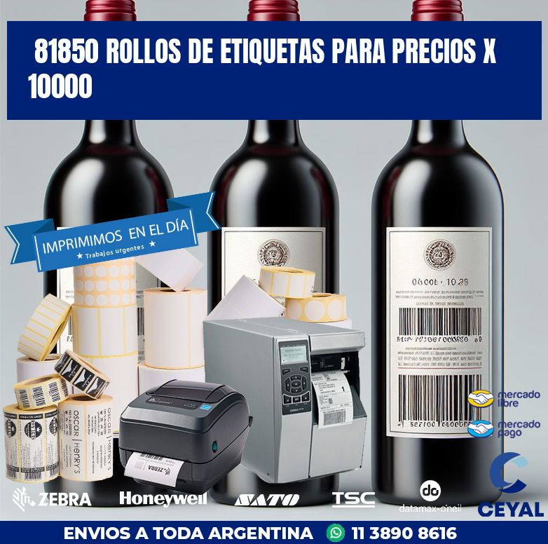 81850 ROLLOS DE ETIQUETAS PARA PRECIOS X 10000
