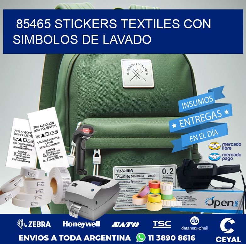 85465 STICKERS TEXTILES CON SIMBOLOS DE LAVADO