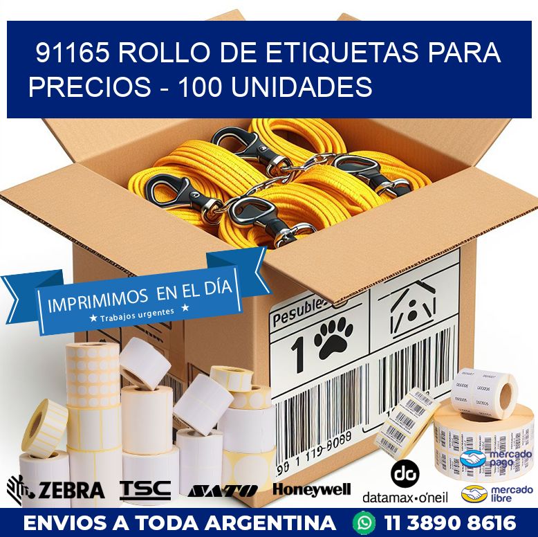 91165 ROLLO DE ETIQUETAS PARA PRECIOS - 100 UNIDADES