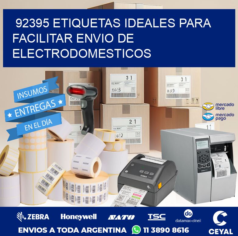 92395 ETIQUETAS IDEALES PARA FACILITAR ENVIO DE ELECTRODOMESTICOS