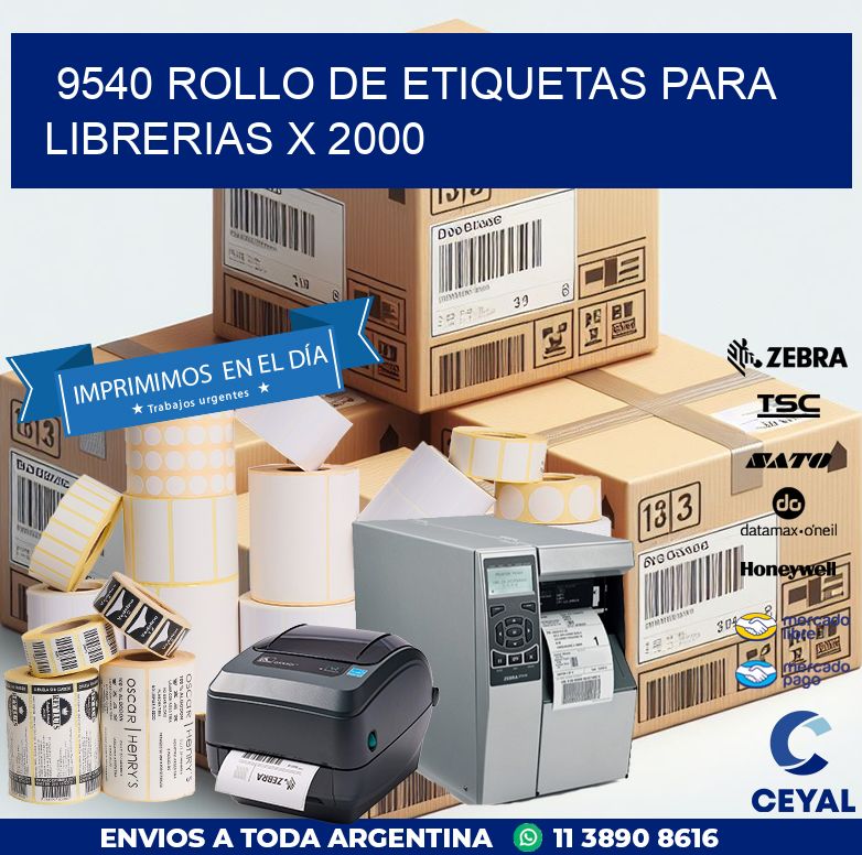 9540 ROLLO DE ETIQUETAS PARA LIBRERIAS X 2000