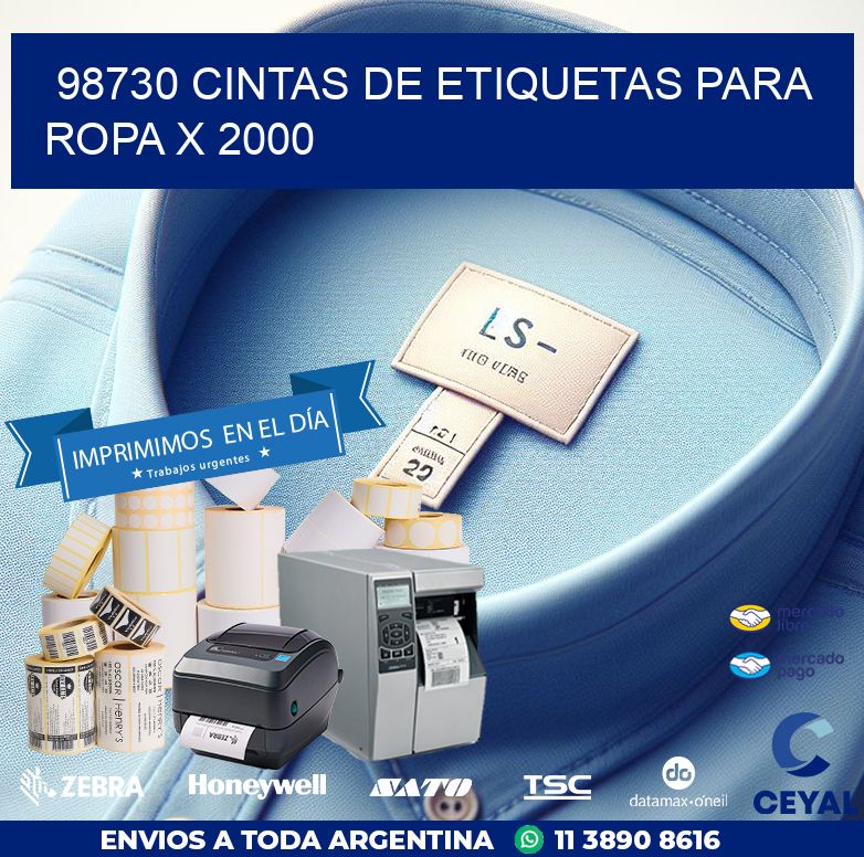 98730 CINTAS DE ETIQUETAS PARA ROPA X 2000