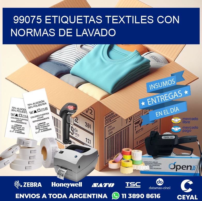 99075 ETIQUETAS TEXTILES CON NORMAS DE LAVADO