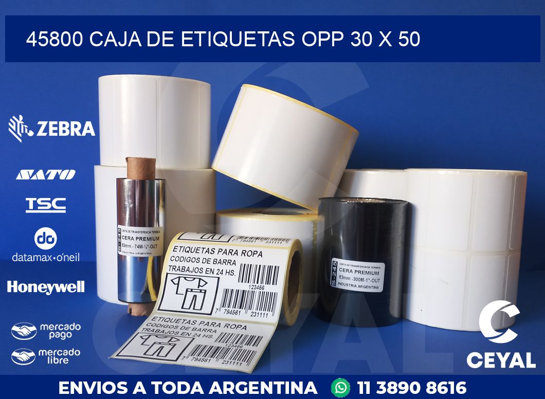 45800 CAJA DE ETIQUETAS OPP 30 X 50