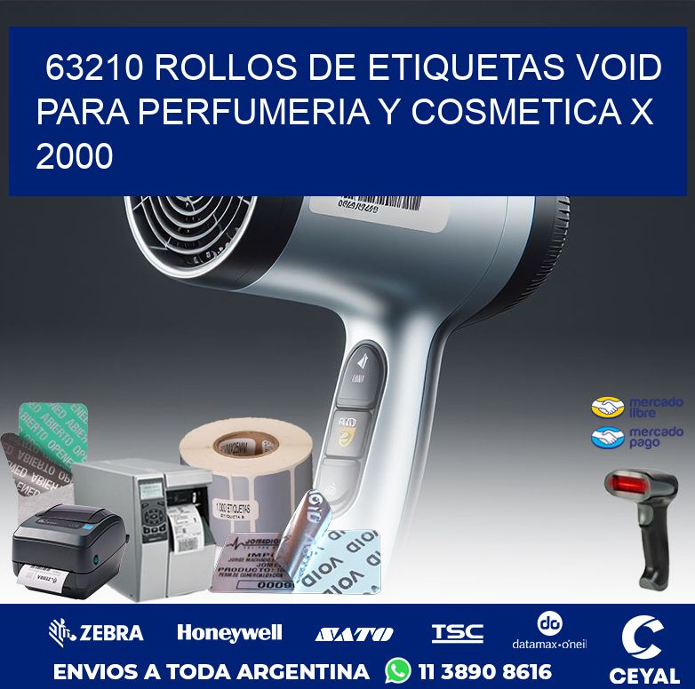 63210 ROLLOS DE ETIQUETAS VOID PARA PERFUMERIA Y COSMETICA X 2000