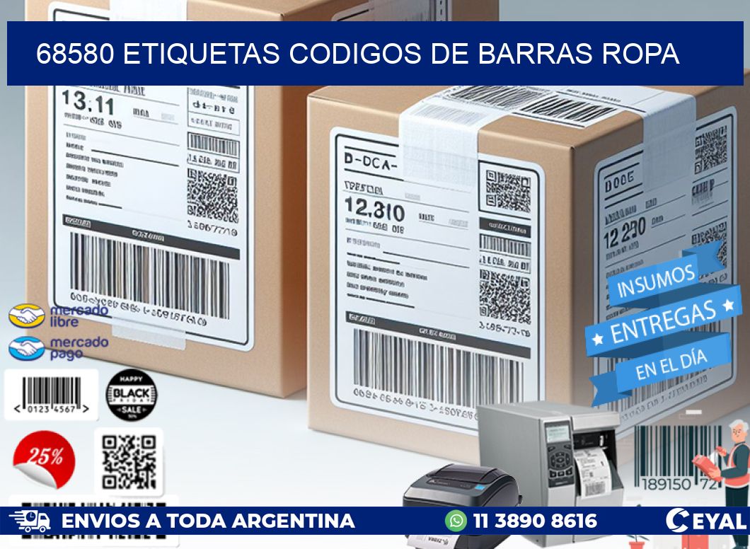 68580 ETIQUETAS CODIGOS DE BARRAS ROPA