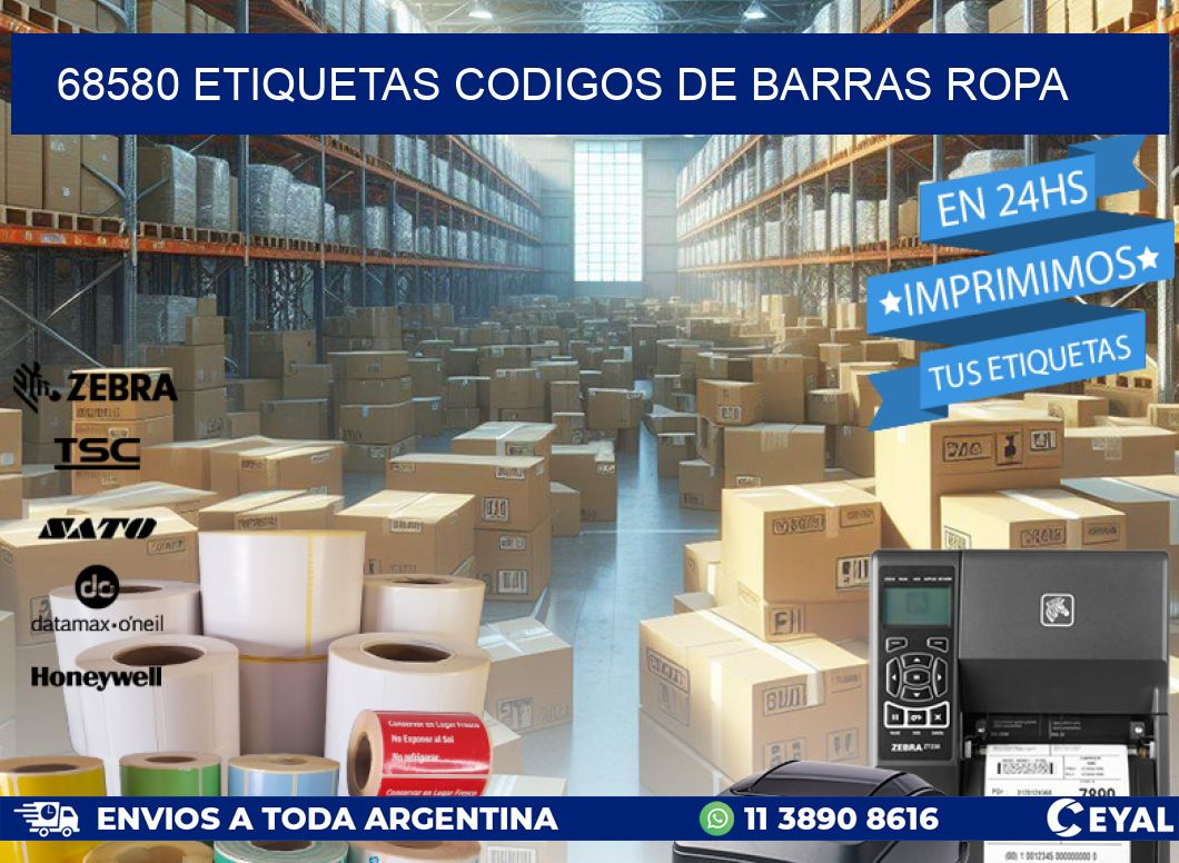 68580 ETIQUETAS CODIGOS DE BARRAS ROPA