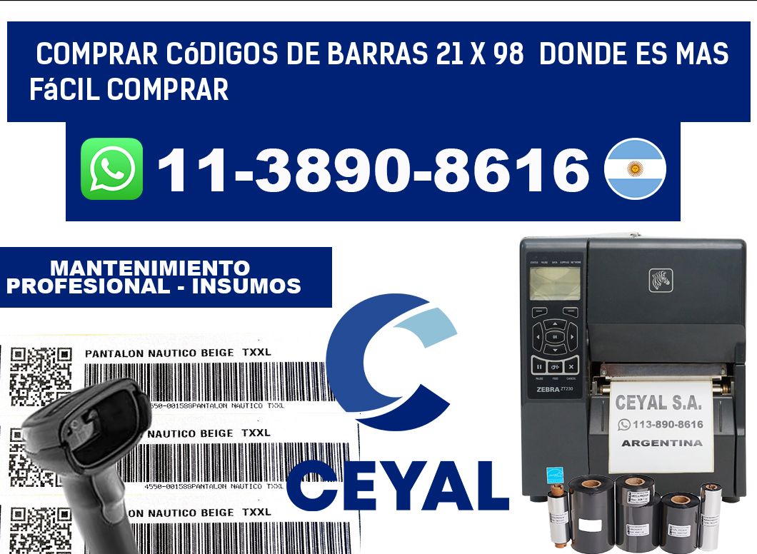 Comprar códigos de barras 21 x 98 Donde es mas fácil comprar
