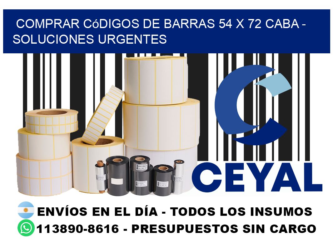 Comprar códigos de barras 54 x 72 CABA - soluciones urgentes