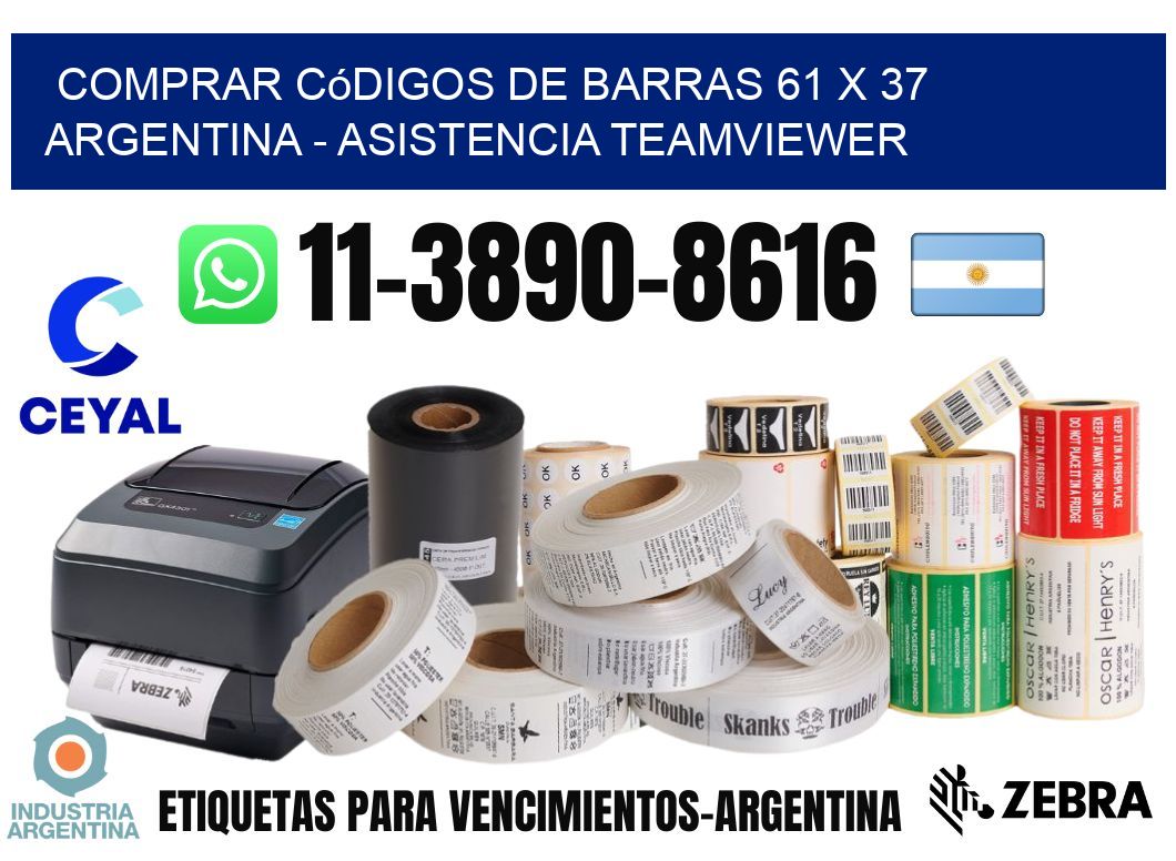 Comprar códigos de barras 61 x 37 argentina - asistencia teamviewer