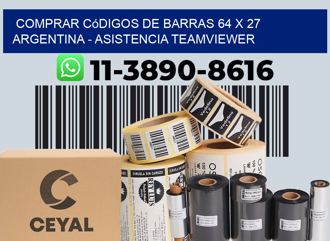 Comprar códigos de barras 64 x 27 argentina - asistencia teamviewer