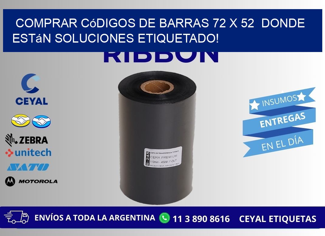 Comprar códigos de barras 72 x 52  donde están soluciones etiquetado!