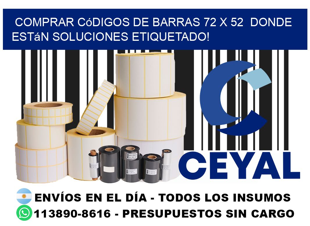 Comprar códigos de barras 72 x 52  donde están soluciones etiquetado!