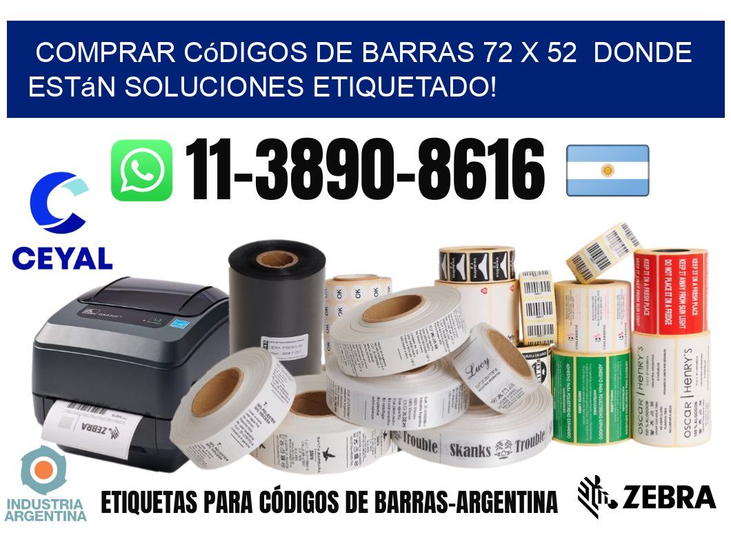 Comprar códigos de barras 72 x 52  donde están soluciones etiquetado!