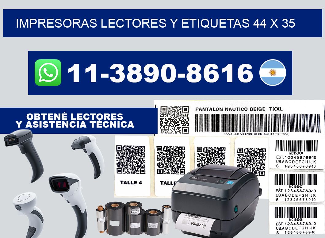 impresoras lectores y etiquetas 44 x 35