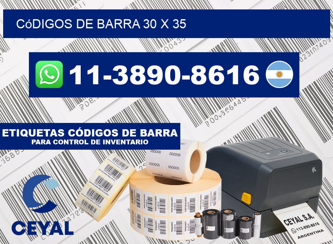 códigos de barra 30 x 35