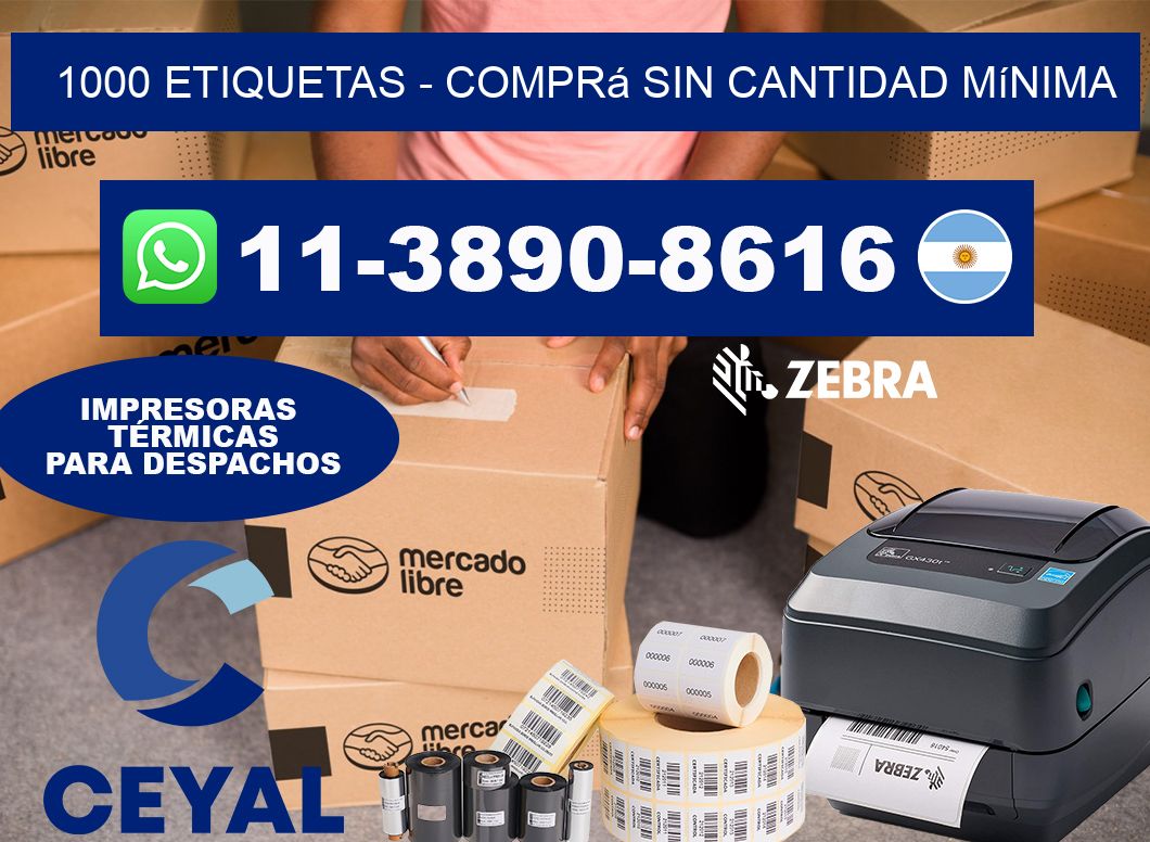1000 ETIQUETAS - Comprá sin cantidad mínima