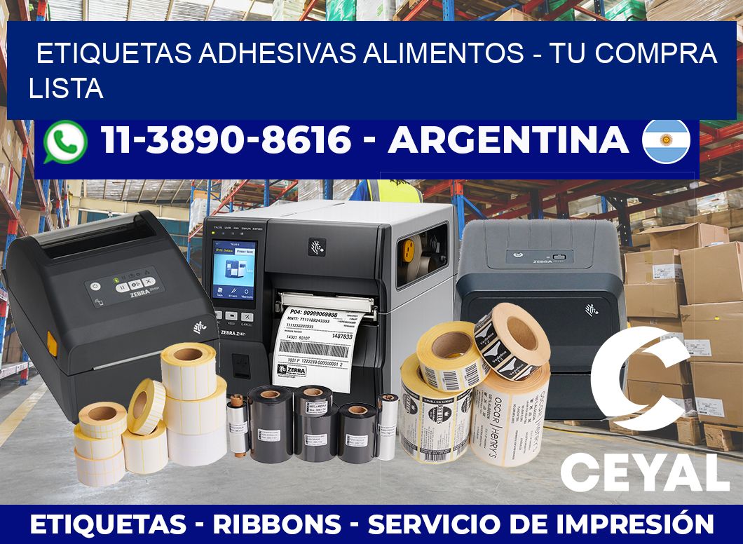 ETIQUETAS ADHESIVAS ALIMENTOS – Tu compra lista