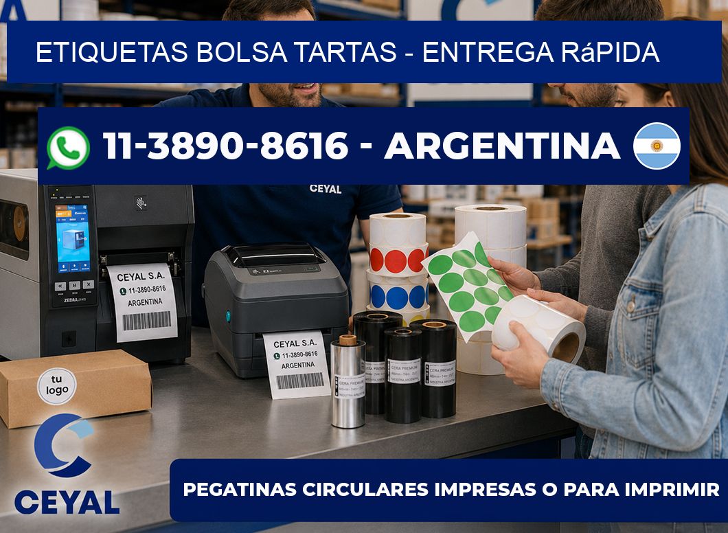 Etiquetas Bolsa tartas - Entrega rápida