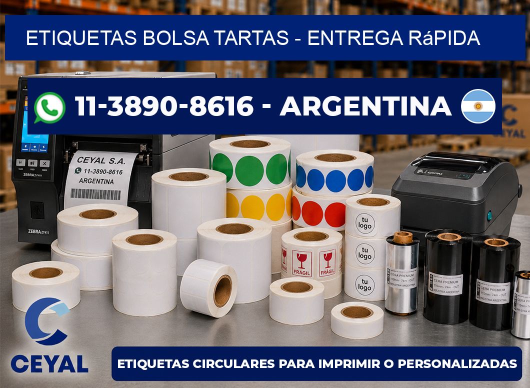 Etiquetas Bolsa tartas - Entrega rápida