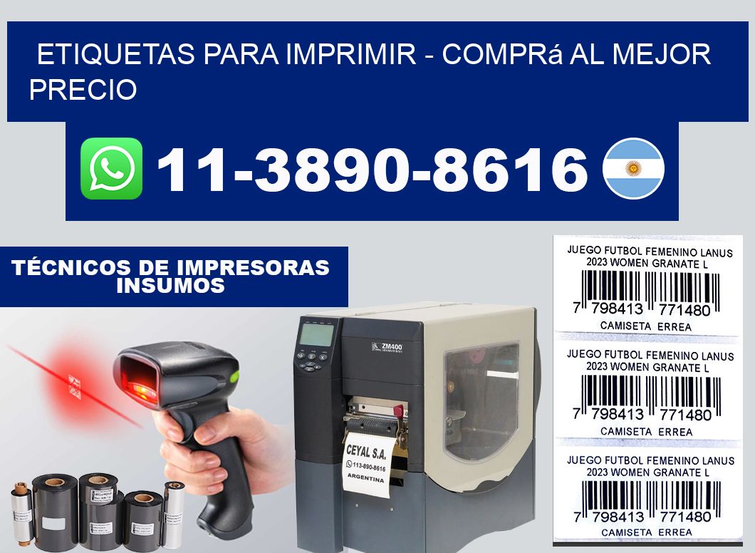 ETIQUETAS PARA IMPRIMIR - Comprá al mejor precio