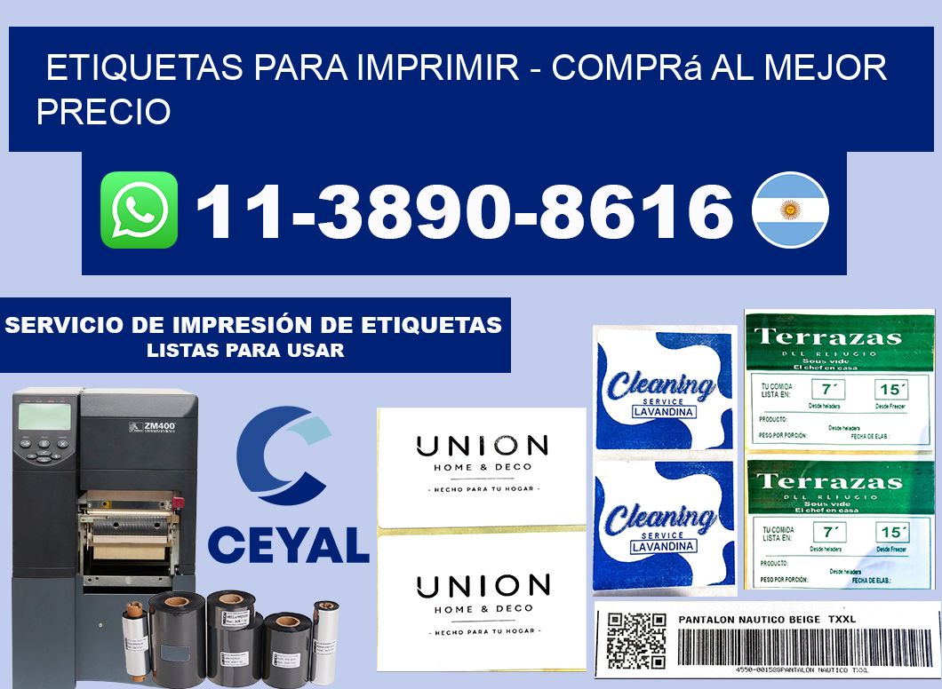 ETIQUETAS PARA IMPRIMIR - Comprá al mejor precio