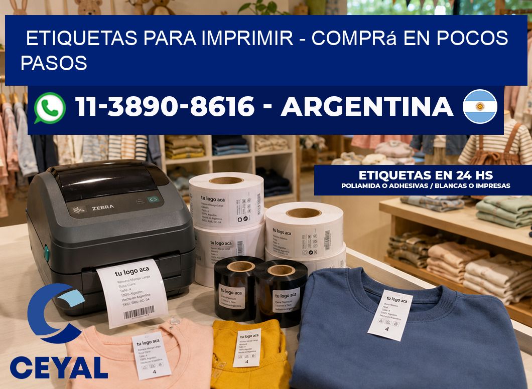 ETIQUETAS PARA IMPRIMIR - Comprá en pocos pasos