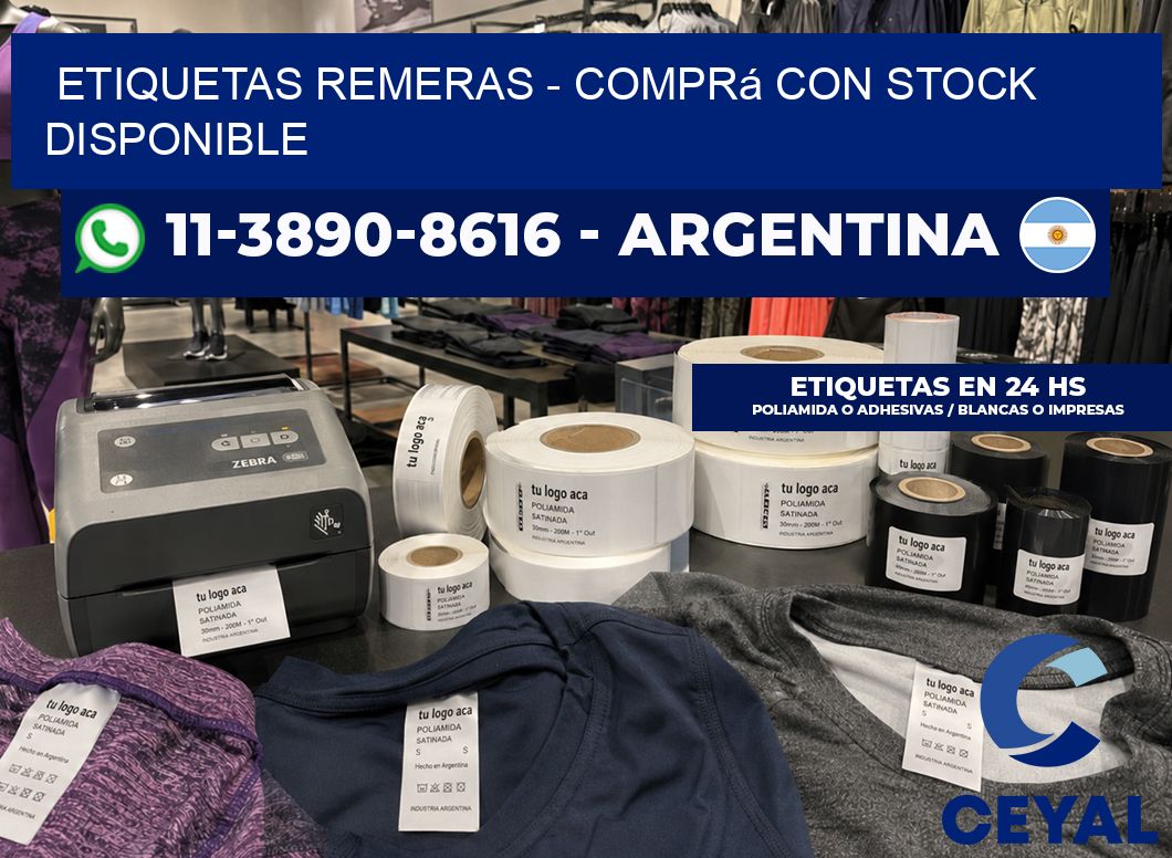 Etiquetas Remeras - Comprá con stock disponible