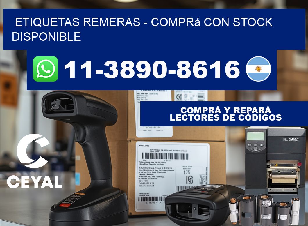 Etiquetas Remeras - Comprá con stock disponible