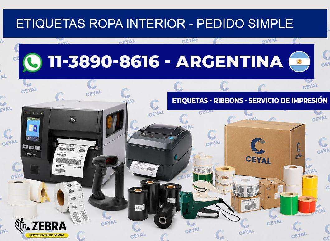Etiquetas Ropa interior - Pedido simple