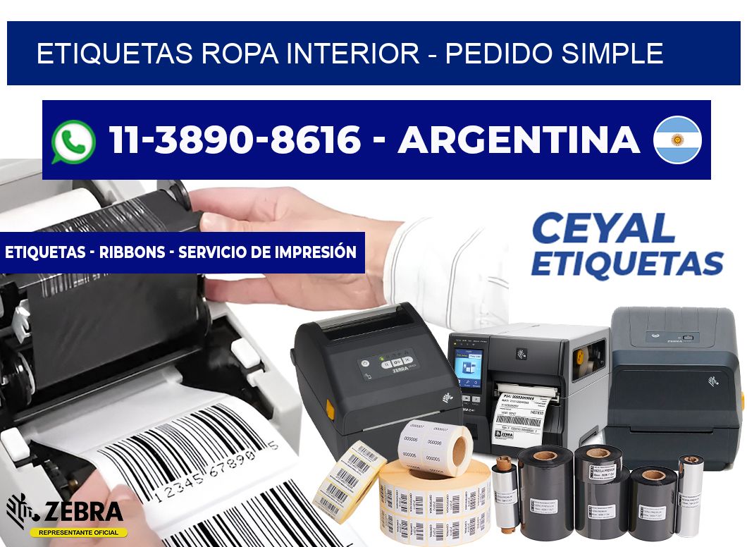 Etiquetas Ropa interior - Pedido simple
