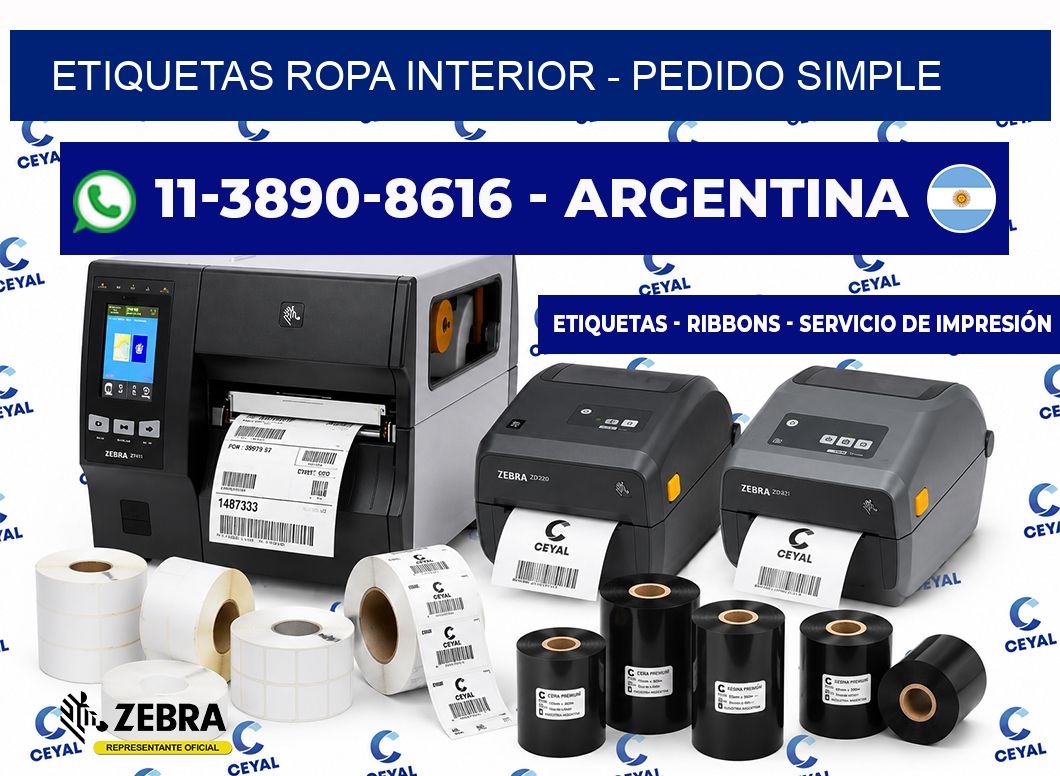 Etiquetas Ropa interior - Pedido simple