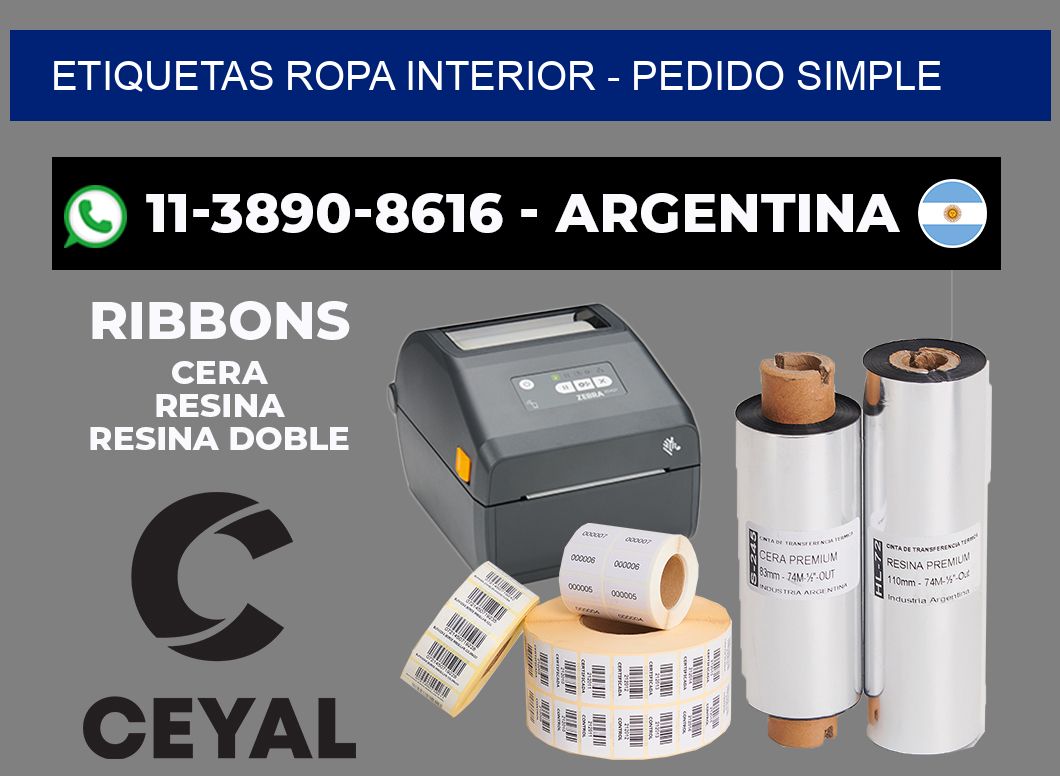 Etiquetas Ropa interior - Pedido simple