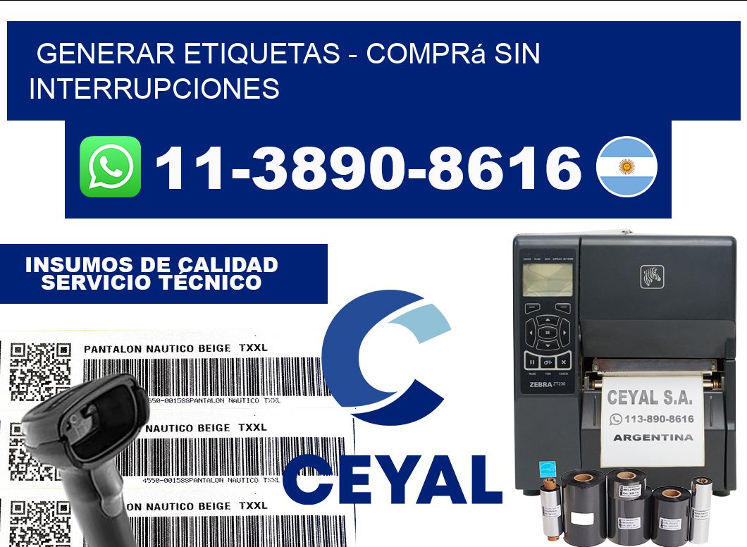 GENERAR ETIQUETAS - Comprá sin interrupciones