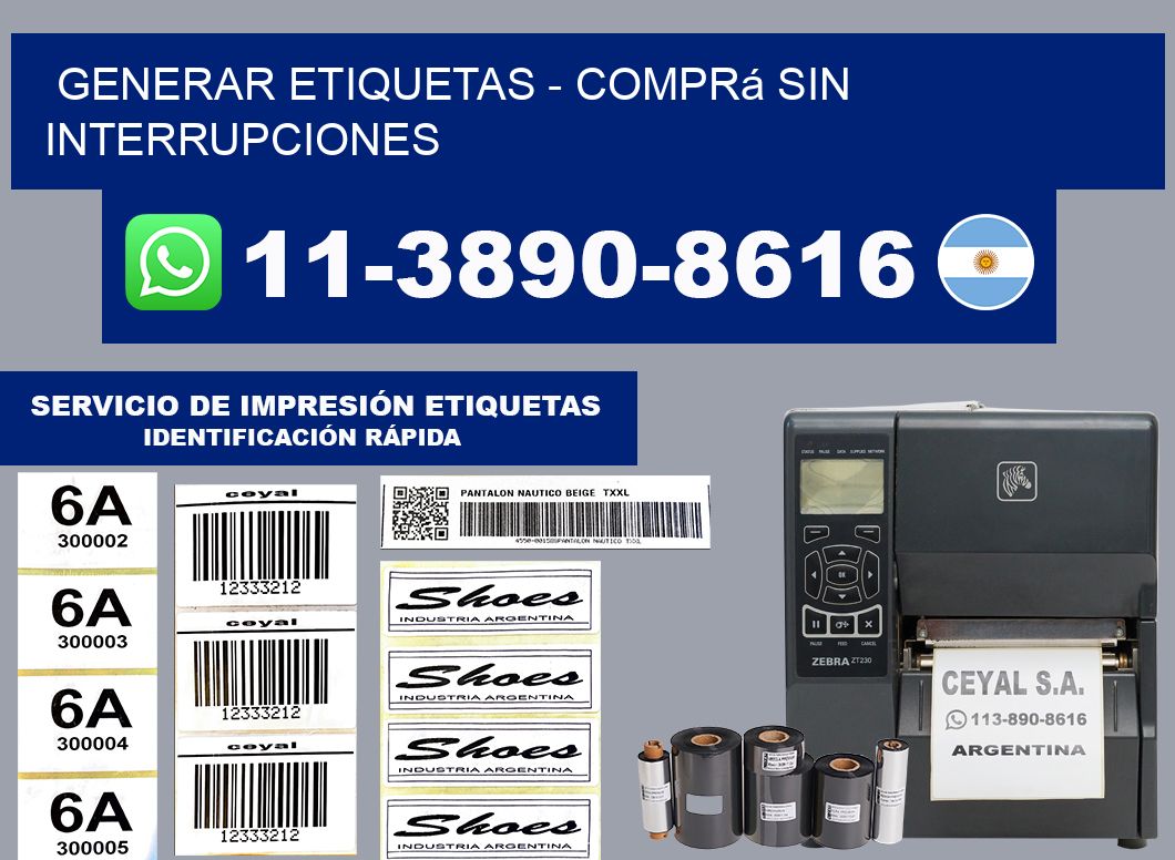 GENERAR ETIQUETAS - Comprá sin interrupciones