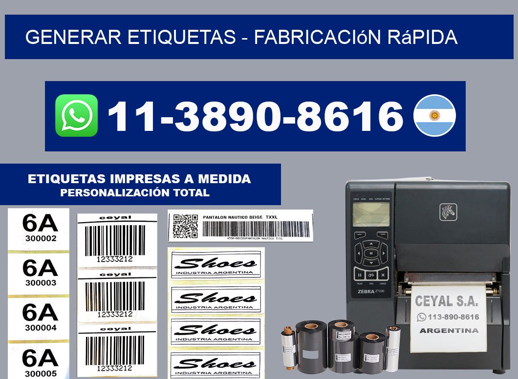 GENERAR ETIQUETAS - Fabricación rápida
